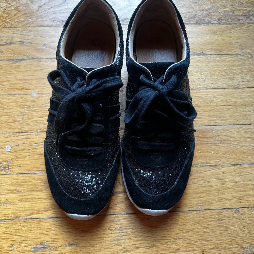 Women's Black Glitter Sneakers